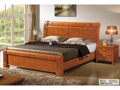 全实木床1.5 1.8米中式家具 婚床 双人床 橡木床